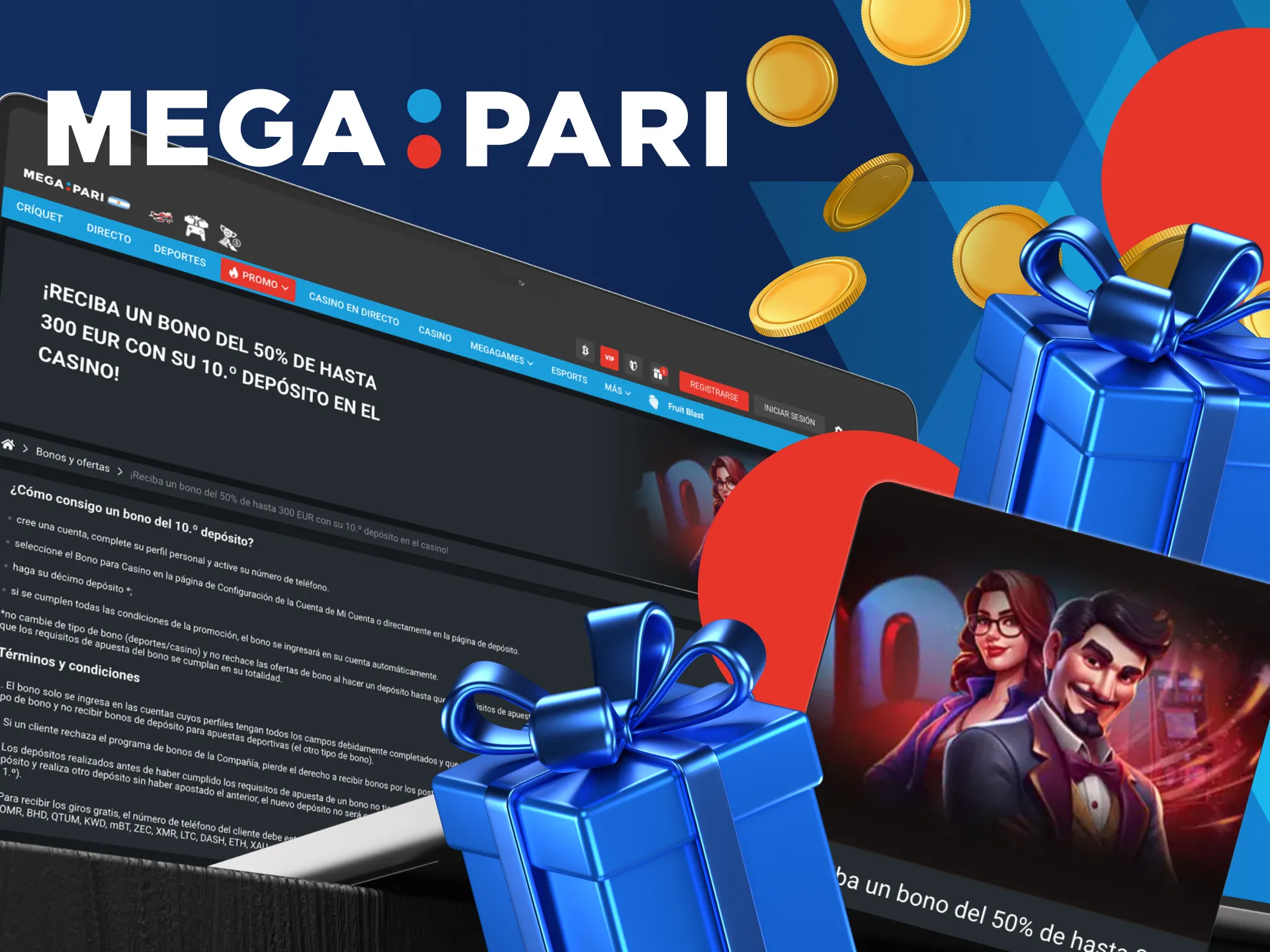 Obtén un bono del 50% en tu décimo depósito en Megapari Casino.